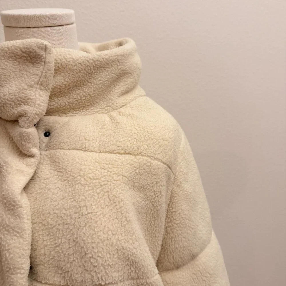 Cotton On Women's Cream Sherpa Puffer Jacket